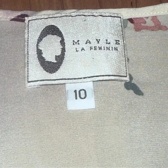 MAYLE LA FEMININ Floral Blouse Crop Sheer size 10 - Picture 2 of 5